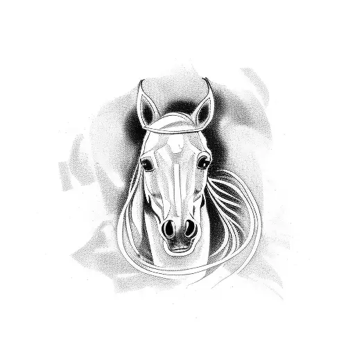 A Single Line Drawing Of A Horse In Motion