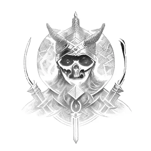 Arcanjo Depicted As A Powerful Warrior With A Mystical Sword