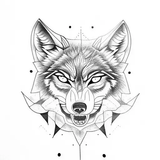 Design A Bold Wolf Tattoo Under A Mystic Moon