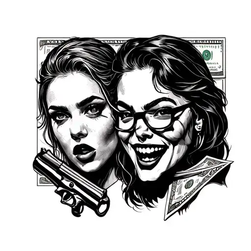 Faces With Gun And Money With Hate It Or Love It