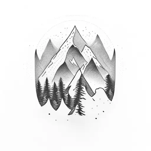 Majestic Mountain Range With A Warrior Standing On Top