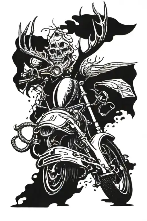 Motorcycle Accident With Deer Antlers Gothic