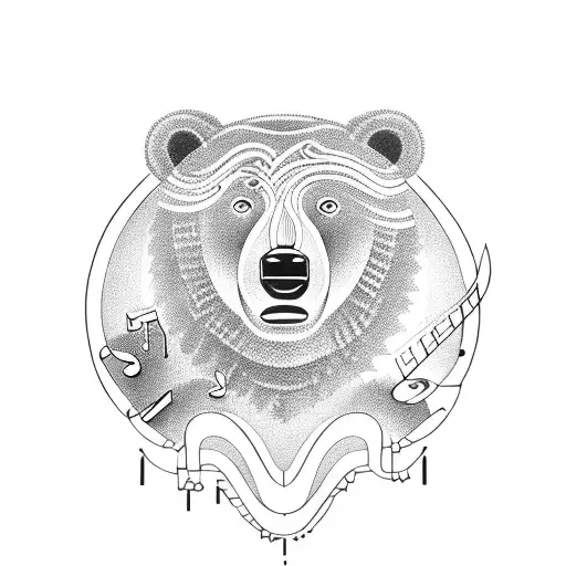 Musical Notes Forming The Shape Of A Bear