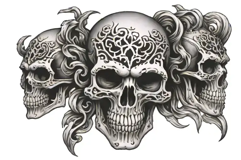 Triple H Skull Adorned