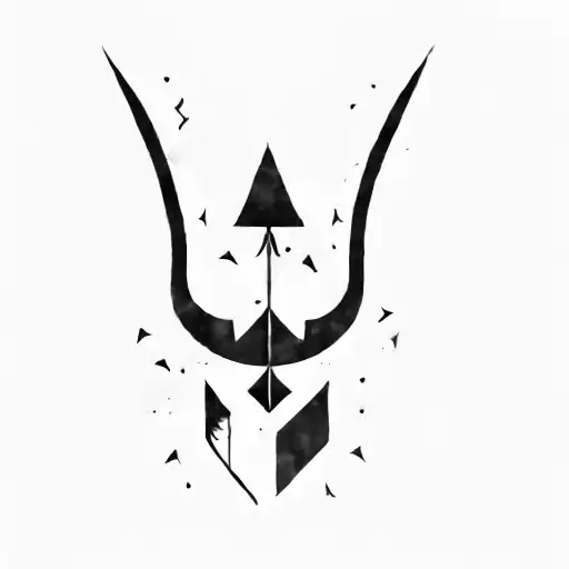 A Blue Arrow With An Arrowhead In The Middle