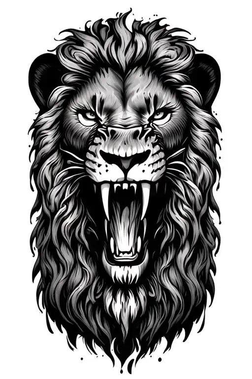 Bloody Teeth Lion Face Made