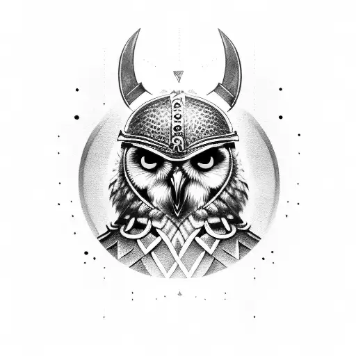 Viking Warrior With An Owl Companion