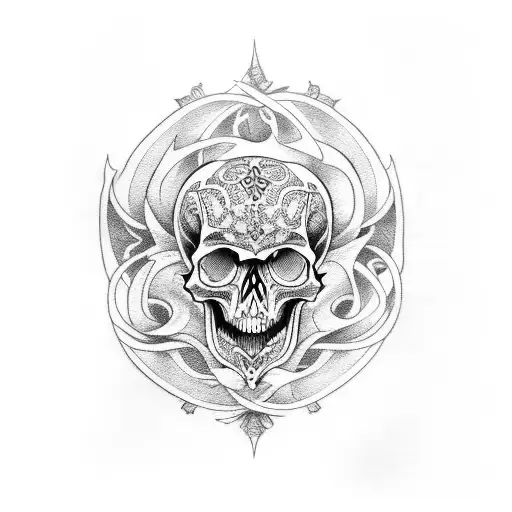 Art Nouveau Skull