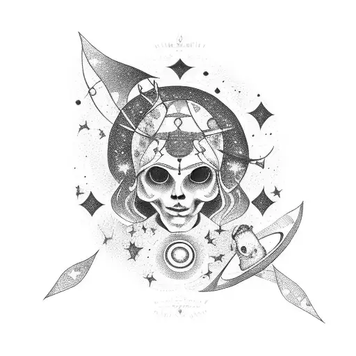 A Celestial Cello Floating In A Galaxy