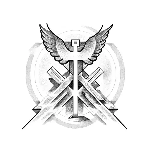 Cross With Bird Sitting On Top