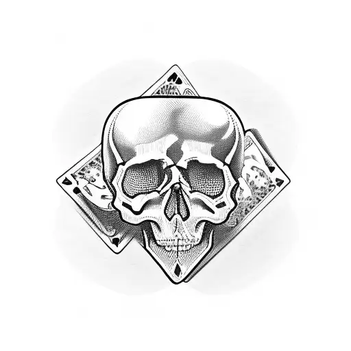 Skull With Deck Of Cards