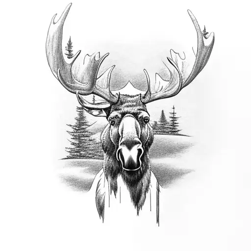 A Majestic Moose Standing In A Serene Forest