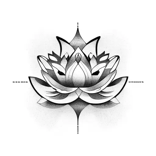 Line Tattoo With Lotus