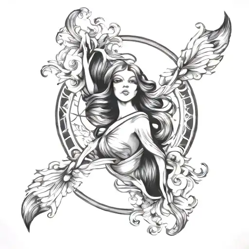 Gemini Godess Tattoo Design