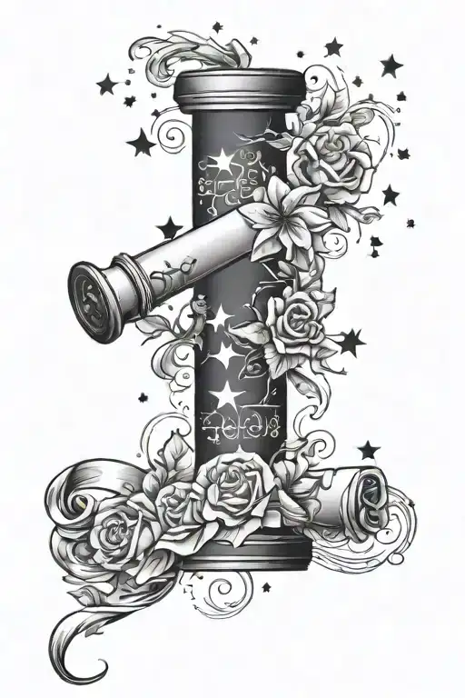 In Memory Scroll With Stars Scattered