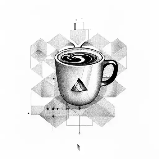 Steaming Coffee Cup Surrounded By Architectural Blueprints