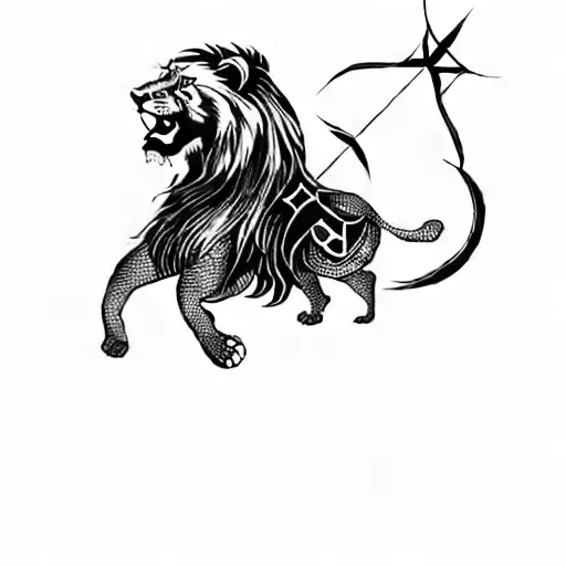 A Lion With A Cross And The Sky Opening Up Also The Symbolism Of Infinity