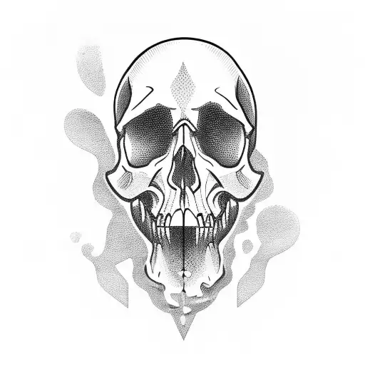 Profile Skull With Open Mouth