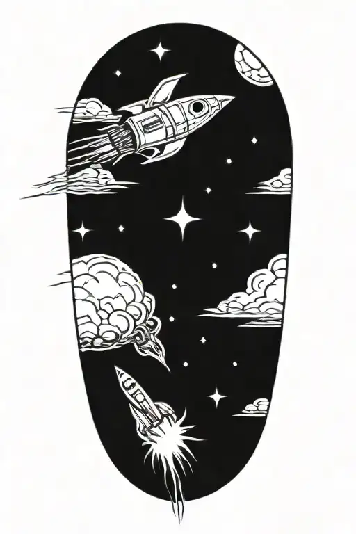 Rocket Ship Blasting Off