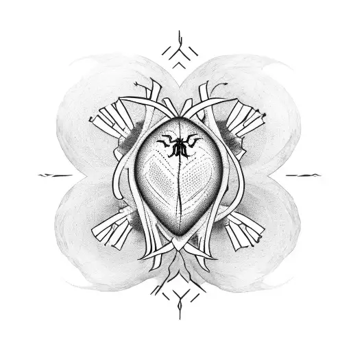 A Heart With Spider Higanbana Flowers As The Sound Hole