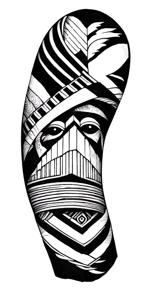 Geometric Shapes Greek Upper Arm Tattoo For Men It