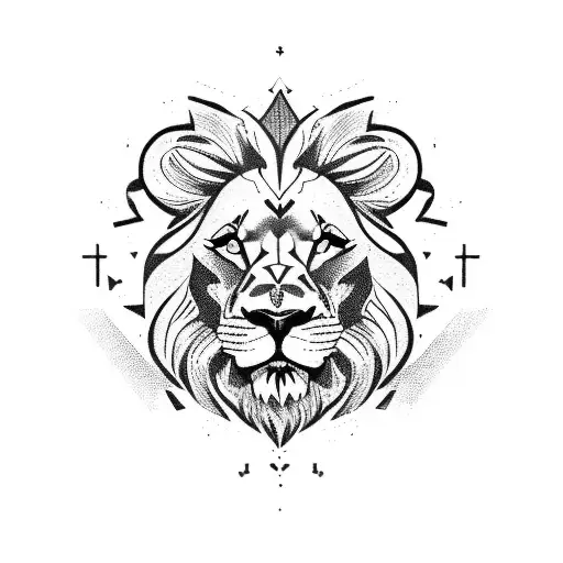 Lion Mixed With A Spartan And A Money Rose For Left Sleeve