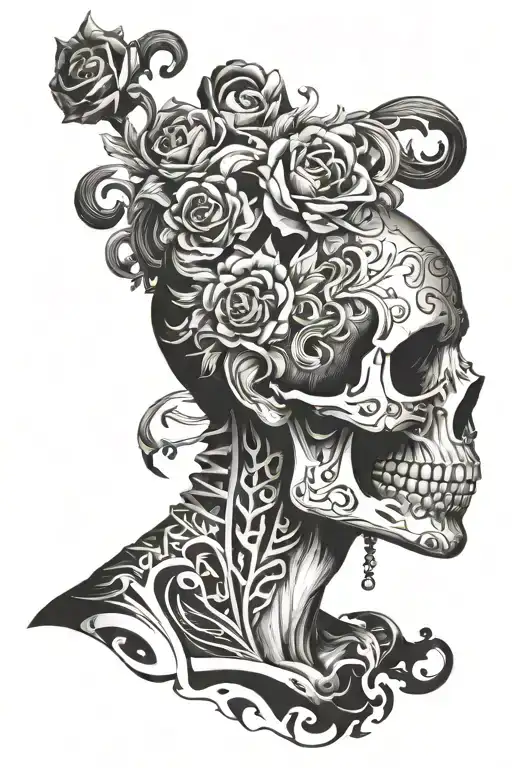 Skull Covering Side Of Face And Neck
