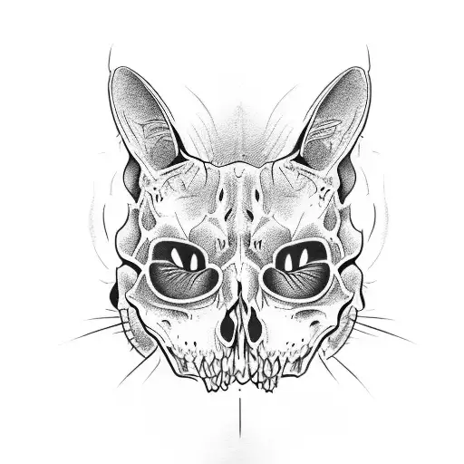 Whitchy Cat Skull