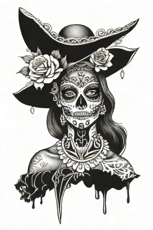 The Motif Of Death Of A Mexican Woman Posing