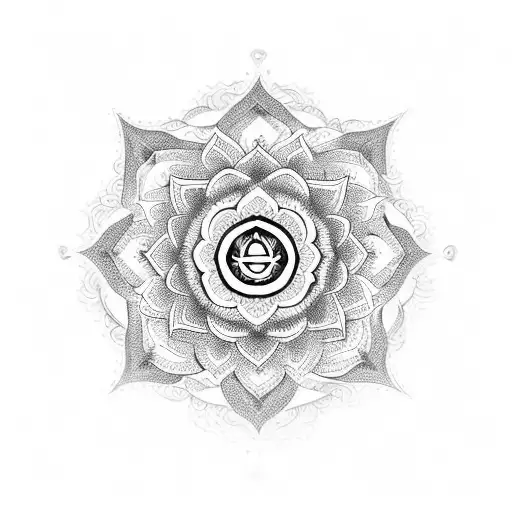 Meditating Lotus Om Surrounded By Delicate Mandala Patterns