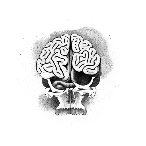Brain Out Of The Skull With Eye Prolonged With Tree Skin And Branches