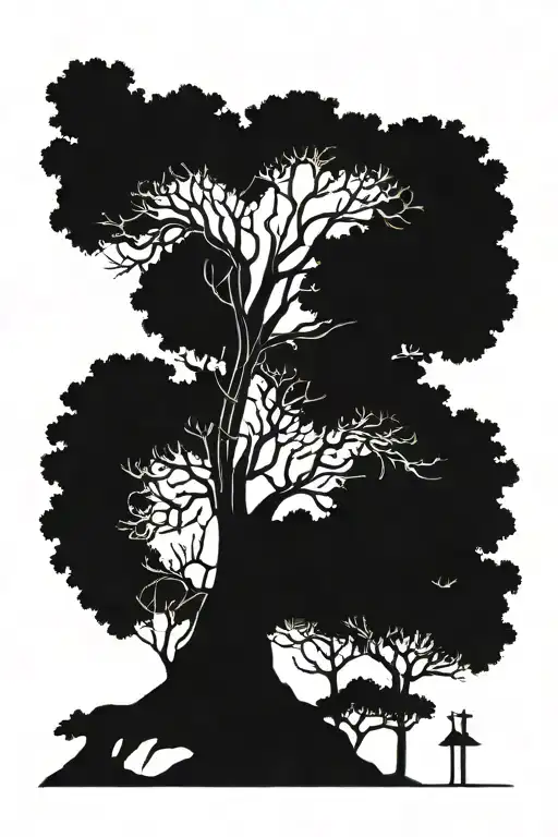 New Tree Standing With Down Trees Surrounding