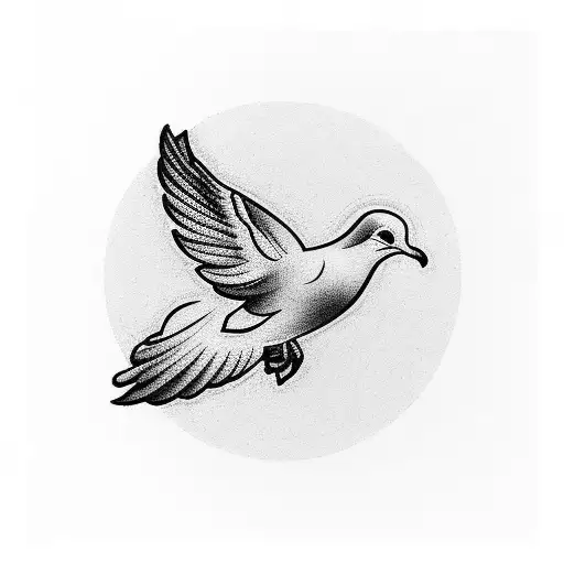 A Tattoo Of A Dove Carrying An Olive Branch