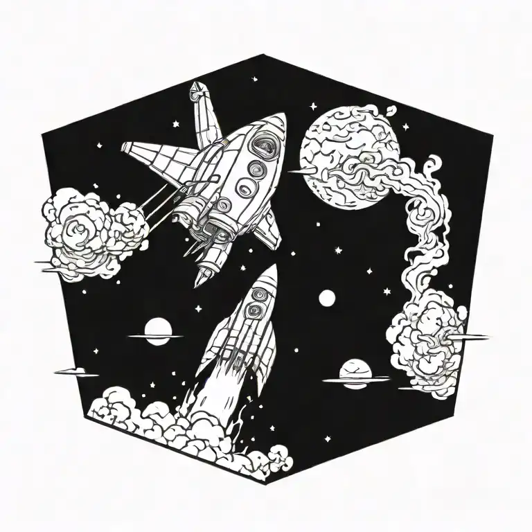 Rocket Ship Blasting Off