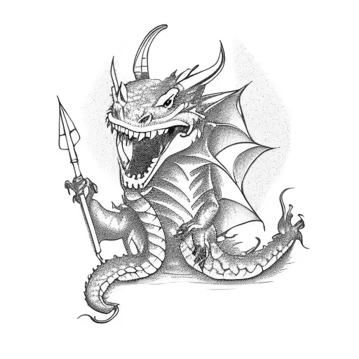 A Dragon Telling Jokes On A Stand-up Comedy Stage In A Sketch Style