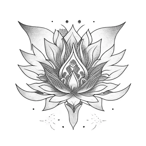 A Phoenix Emerging From A Lotus Flower