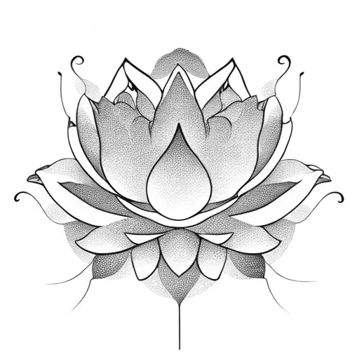 Lotus Flower With A Unalome Symbol