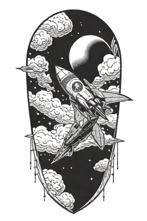 Rocket Ship And Alien