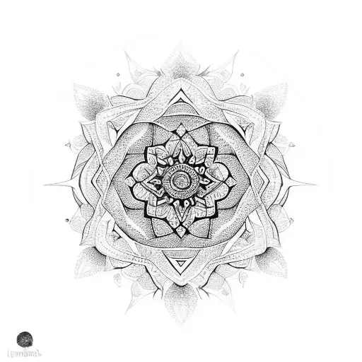 A Unique And Intricate Mandala Design Incorporating Elements Of Nature And Geometry