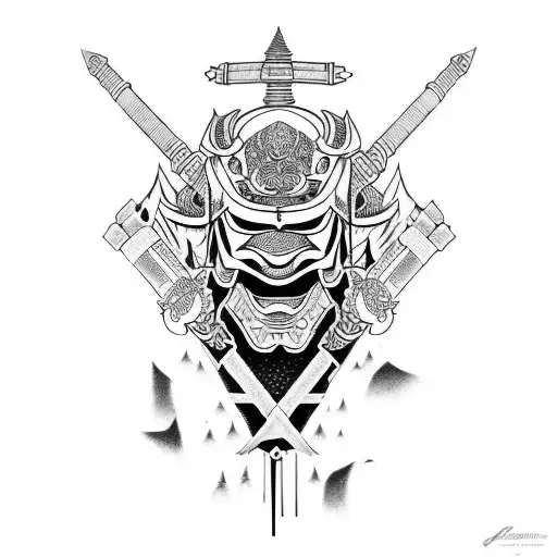 Japanese Warrior Upper Arm Design