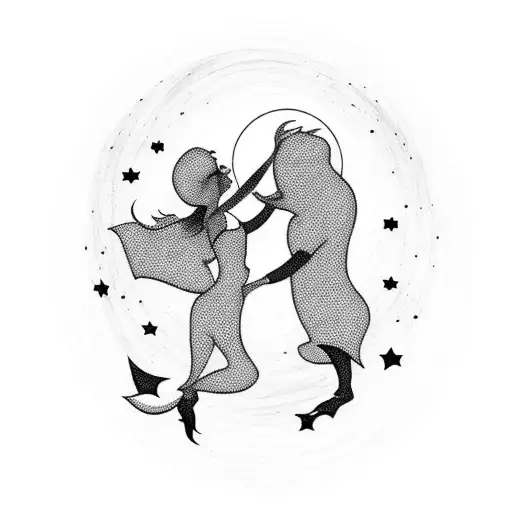 Lovers Dancing Under The Moon
