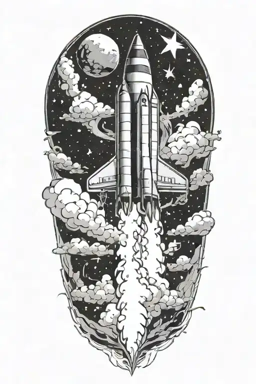 Rocket Ship Blasting Off