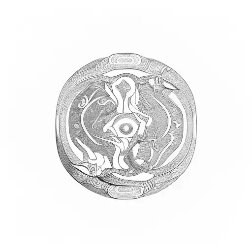 Snake Forming A Yin And Yang Symbol