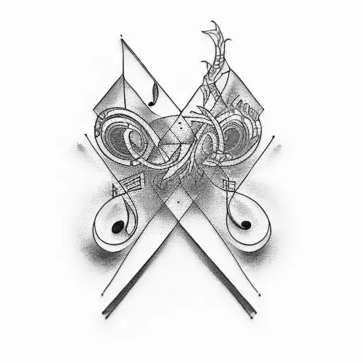 A Tattoo Design That Combines Music And Philosophy