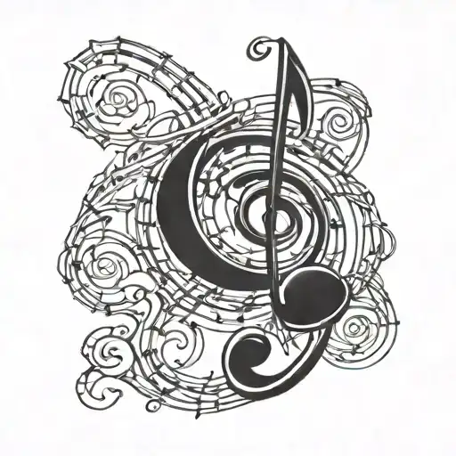 Music Note Wrapped In Thorns