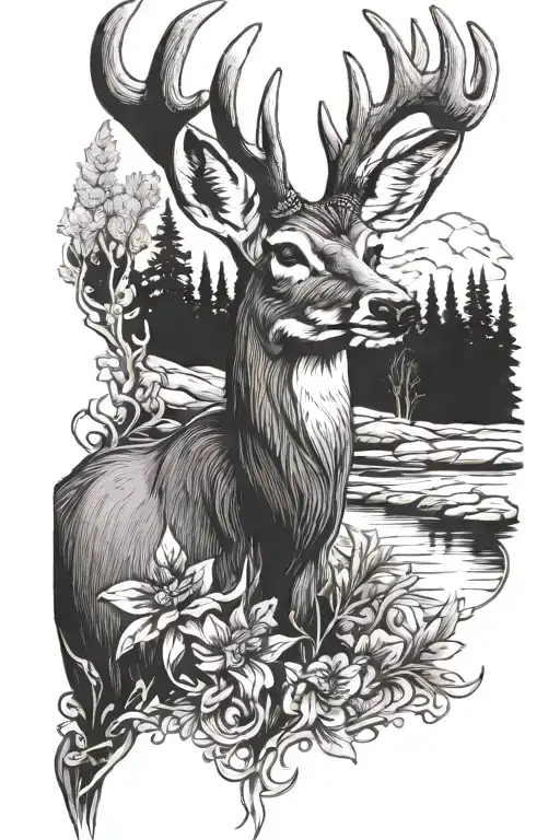 A In Loving Memory Tattoo Involving A Mule Deer