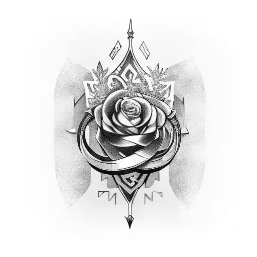 Dagger Entwined With Sprigs Of Thyme