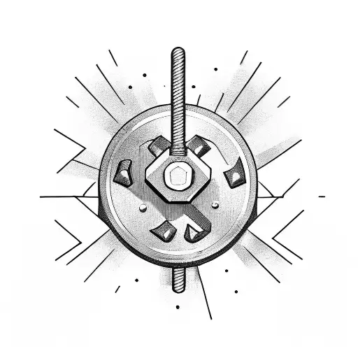 Dumbbell With The Reflection Of A Construction Site In The Background