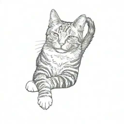 A Cat Laying On A Couch Remove Tail