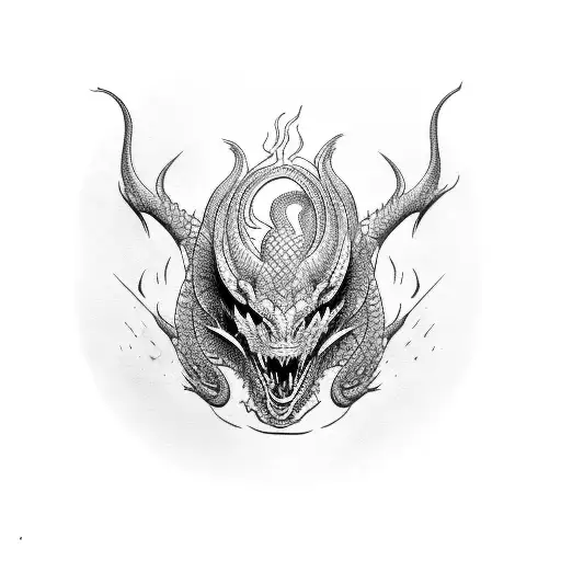 Head With Dragon Helmett